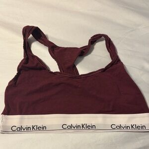 Calvin Klein Women's Dark Red Burgundy Sports Bra Bralette size Medium